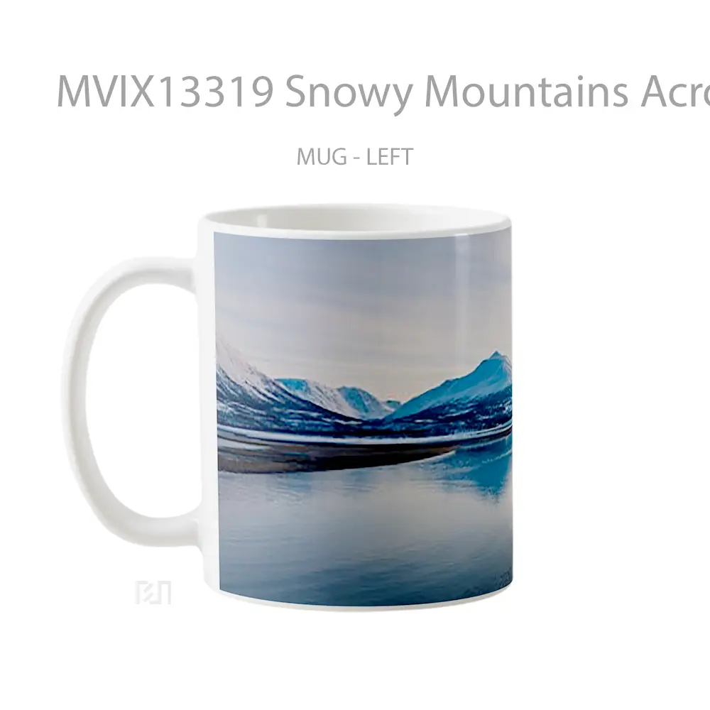 Mug Snowy Mountains Across Lake Gelas Pemandangan Alam - All-side / Desain