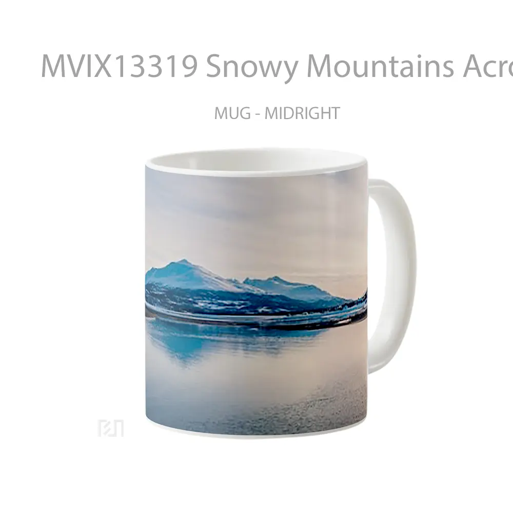 Mug Snowy Mountains Across Lake Gelas Pemandangan Alam - All-side / Desain