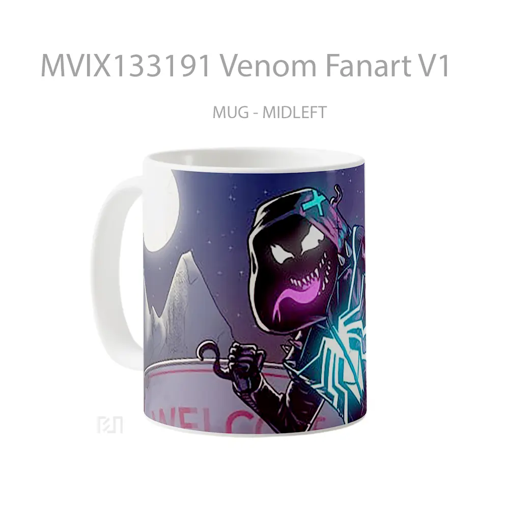 Mug Venom Fanart V1 Gelas Superhero - All-side / Desain
