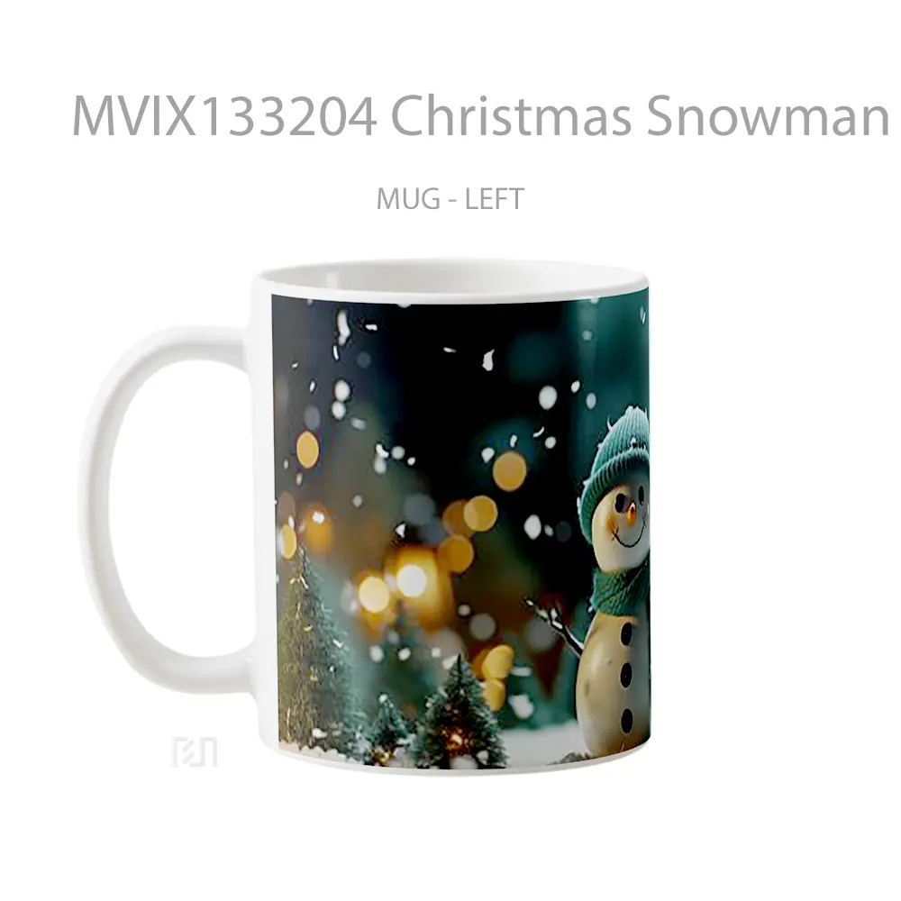 Mug Christmas Snowman V2 Gelas Keramik Unik - All-side / Desain