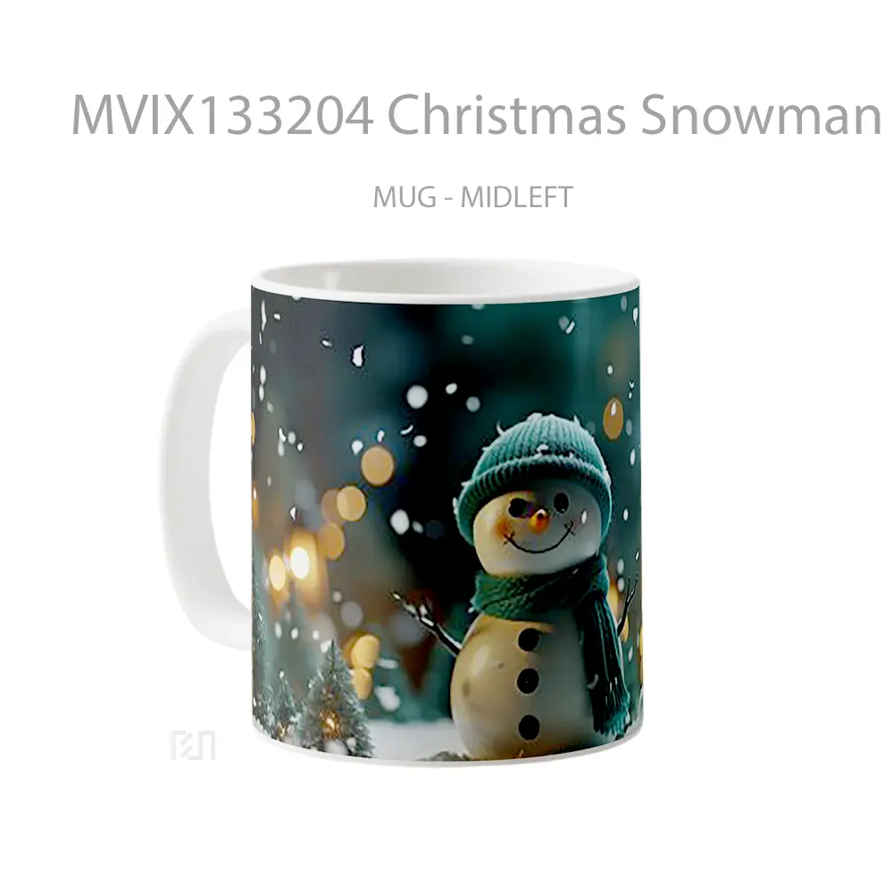 Mug Christmas Snowman V2 Gelas Keramik Unik - All-side / Desain