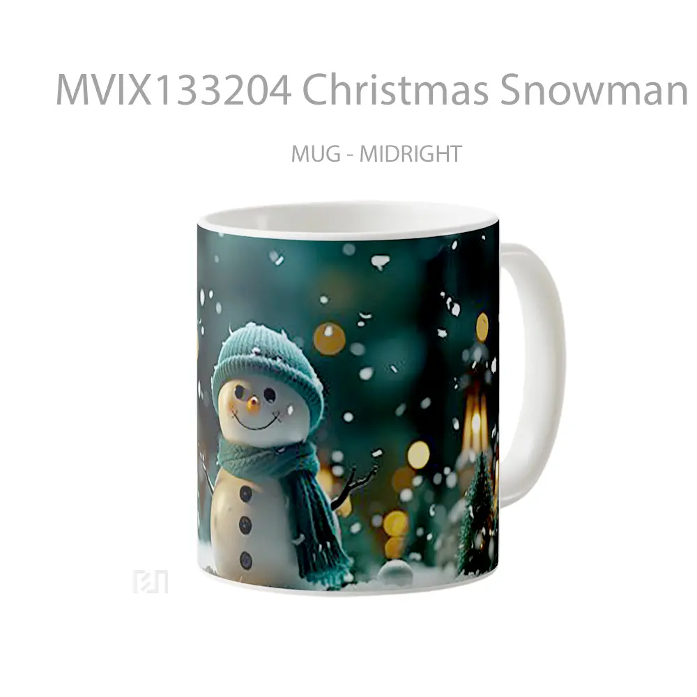 Mug Christmas Snowman V2 Gelas Keramik Unik - All-side / Desain