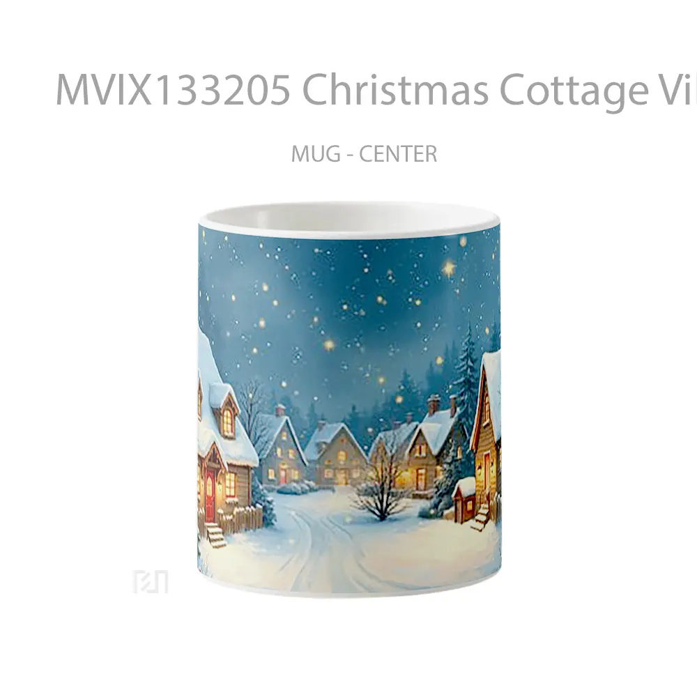Mug Christmas Cottage Village Gelas Keramik Unik