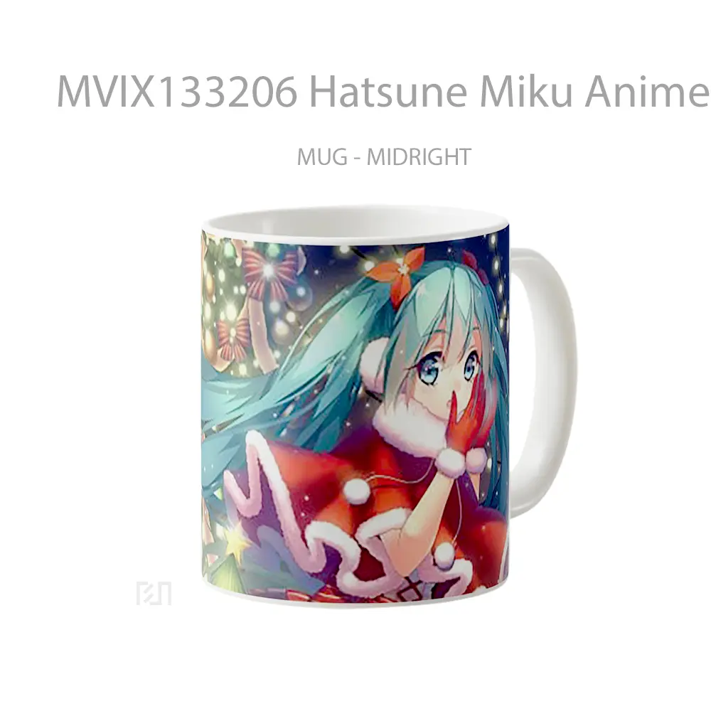 Mug Hatsune Miku Anime Girl Santa Cangkir Anime - All-side / Desain