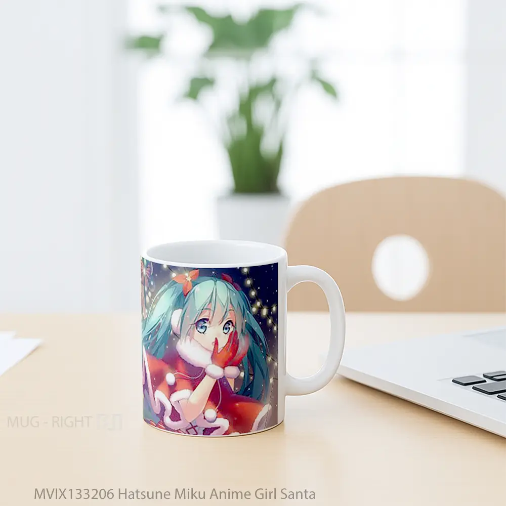 Mug Hatsune Miku Anime Girl Santa Cangkir Anime - All-side / Desain