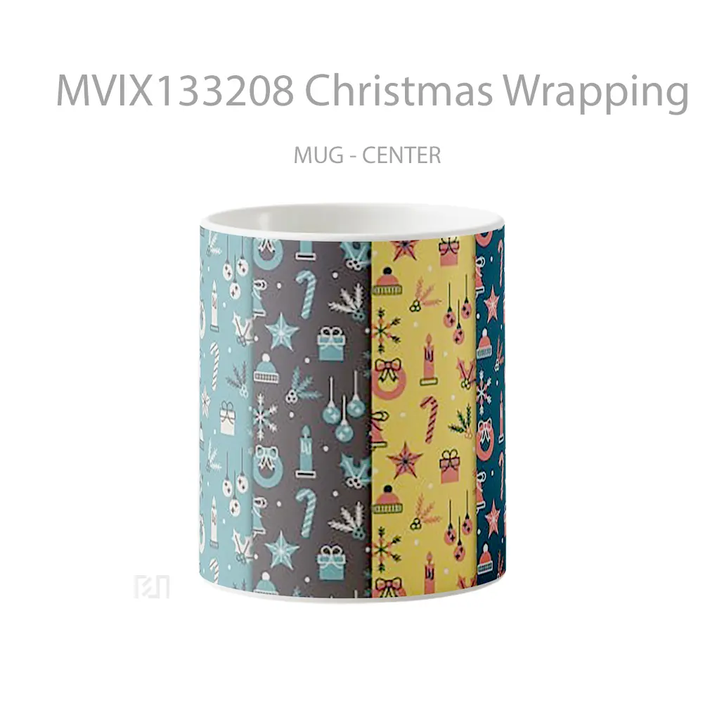 Mug Christmas Wrapping Paper Gelas Keramik Unik