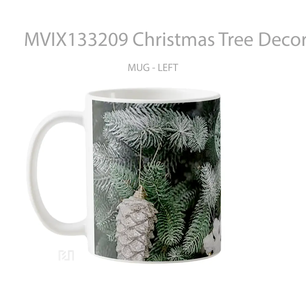 Mug Christmas Tree Decorations V2 Gelas Pemandangan Alam - All-side / Desain