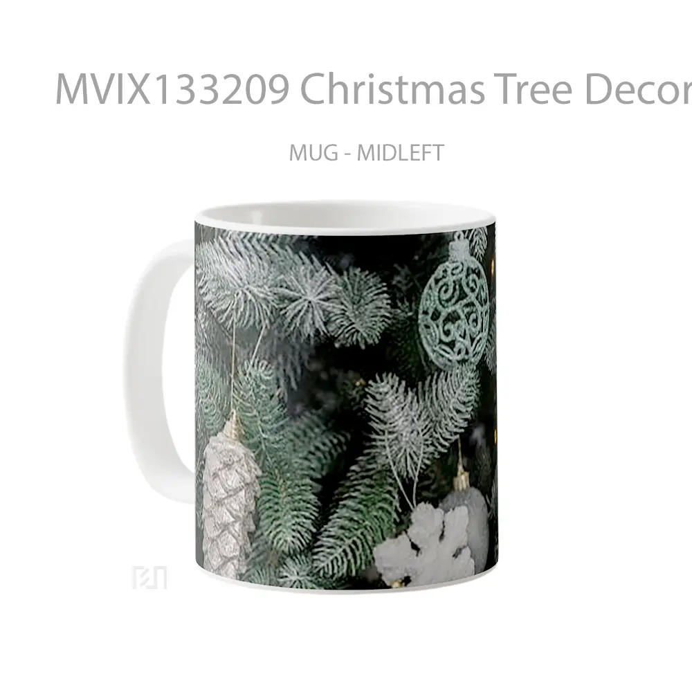 Mug Christmas Tree Decorations V2 Gelas Pemandangan Alam - All-side / Desain