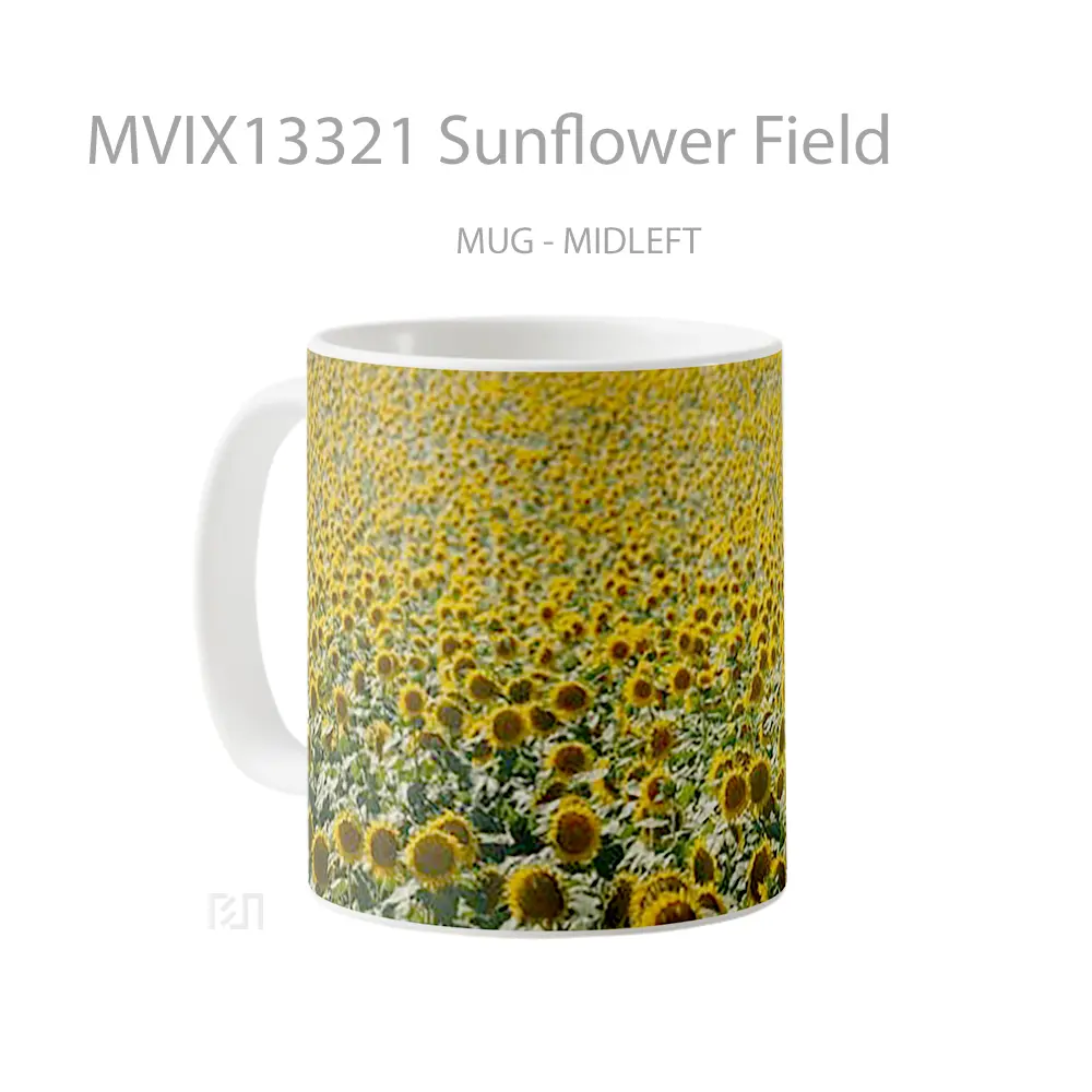 Mug Sunflower Field Gelas Pemandangan Alam - All-side / Desain