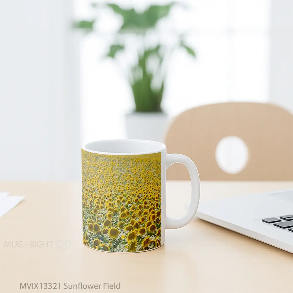 Mug Sunflower Field Gelas Pemandangan Alam - All-side / Desain