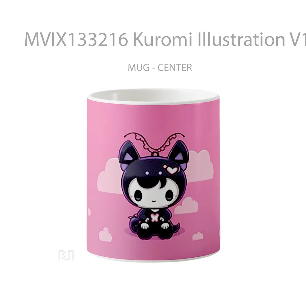 Mug Kuromi Illustration V1 Gelas Seni Modern