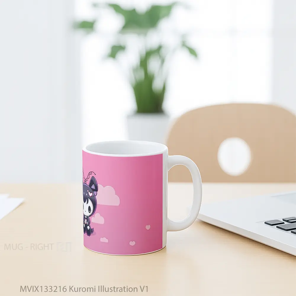 Mug Kuromi Illustration V1 Gelas Seni Modern - All-side / Desain