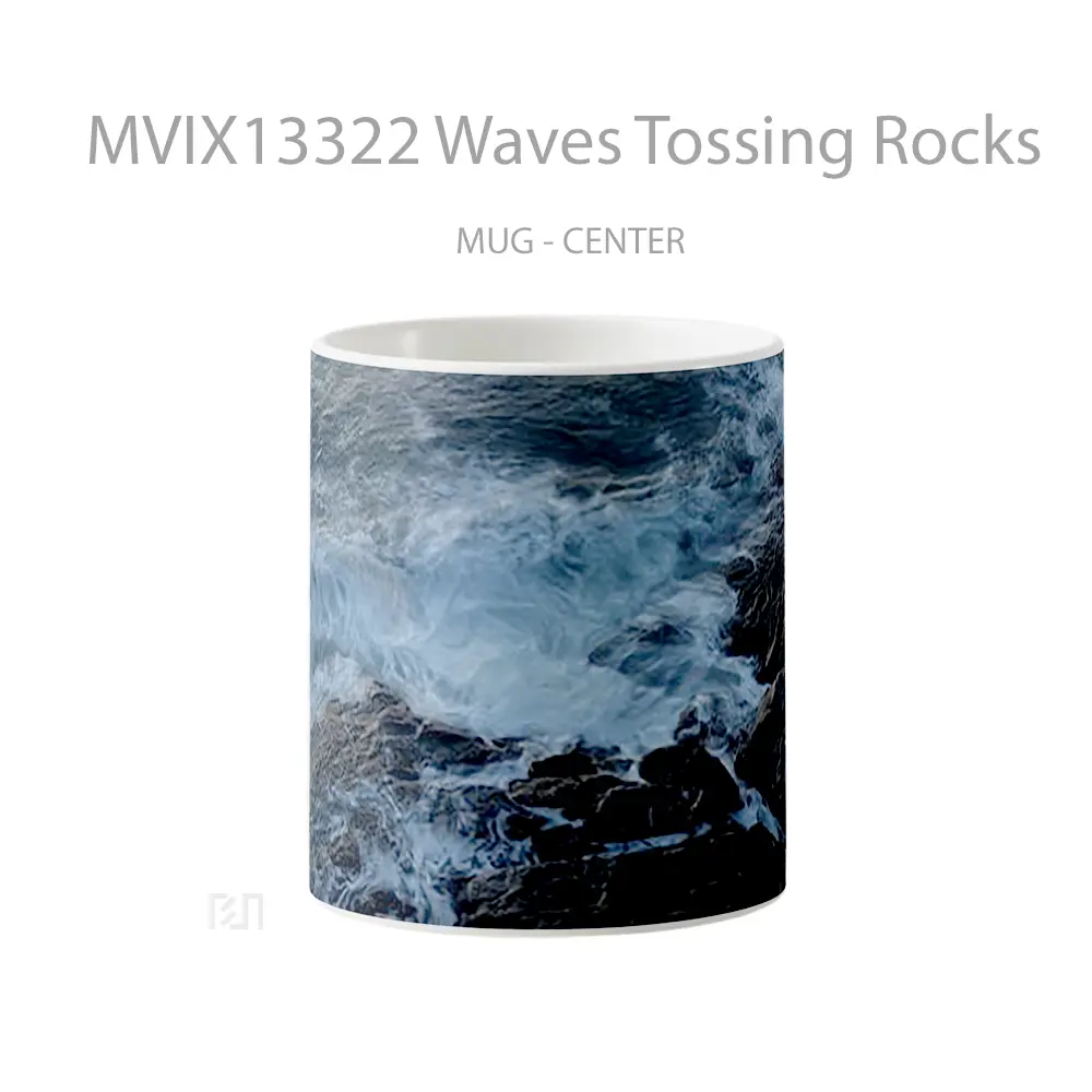Mug Waves Tossing Rocks Gelas Keramik Unik