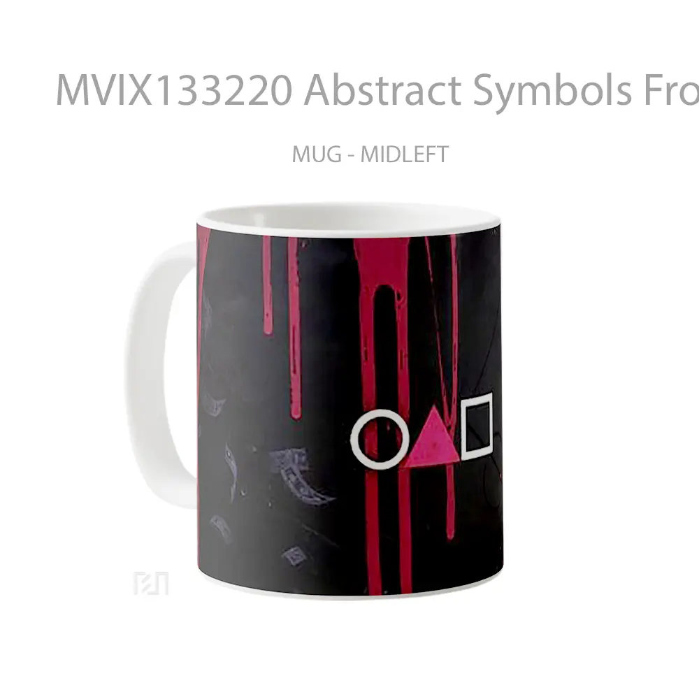 Mug Abstract Symbols From Squid Game Cangkir Gamer - All-side / Desain
