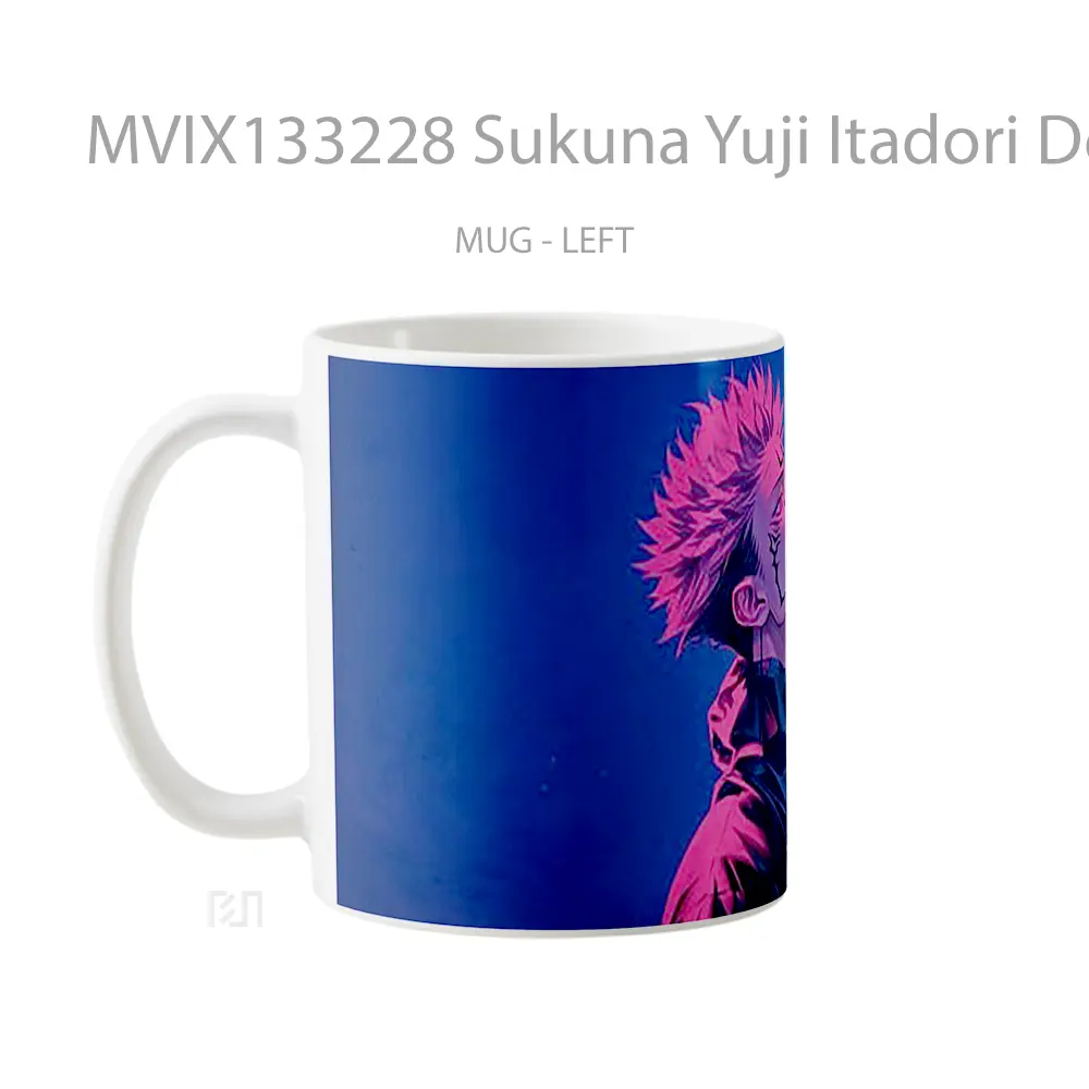 Mug Sukuna Yuji Itadori De Jujutsu Kaisen Gelas Keramik Unik - All-side / Desain
