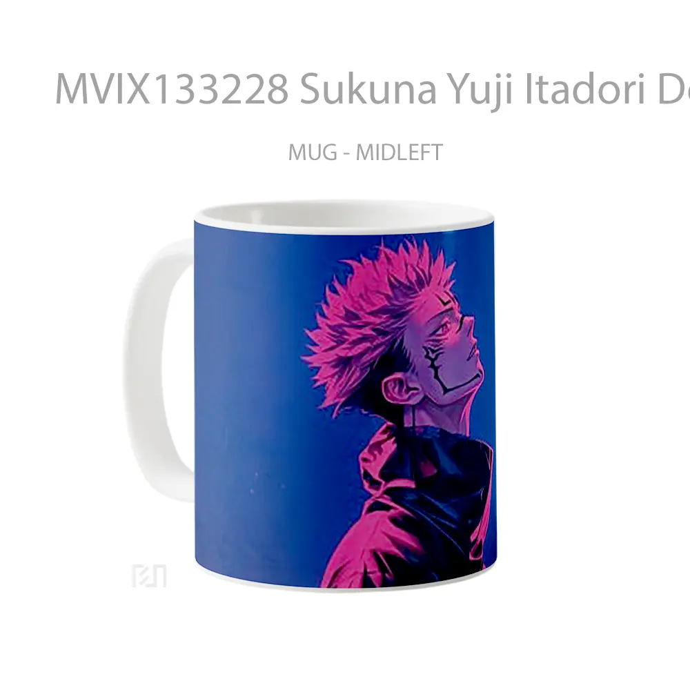 Mug Sukuna Yuji Itadori De Jujutsu Kaisen Gelas Keramik Unik - All-side / Desain