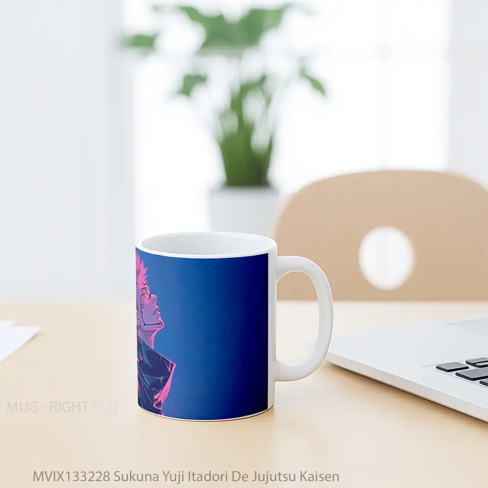 Mug Sukuna Yuji Itadori De Jujutsu Kaisen Gelas Keramik Unik - All-side / Desain