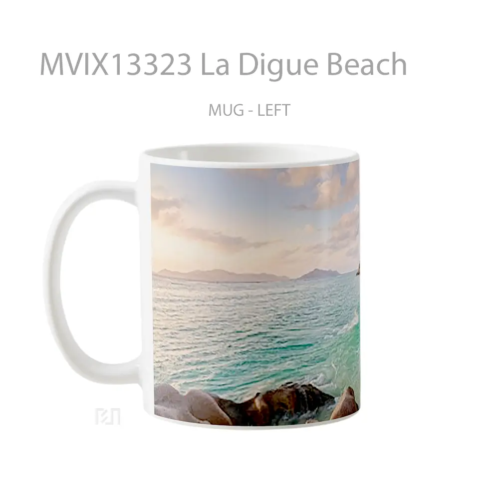 Mug La Digue Beach Gelas Pemandangan Alam - All-side / Desain