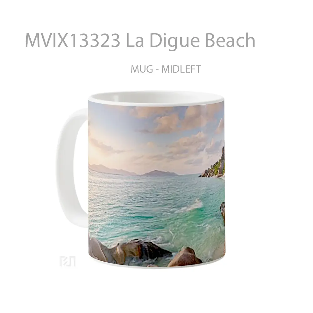 Mug La Digue Beach Gelas Pemandangan Alam - All-side / Desain