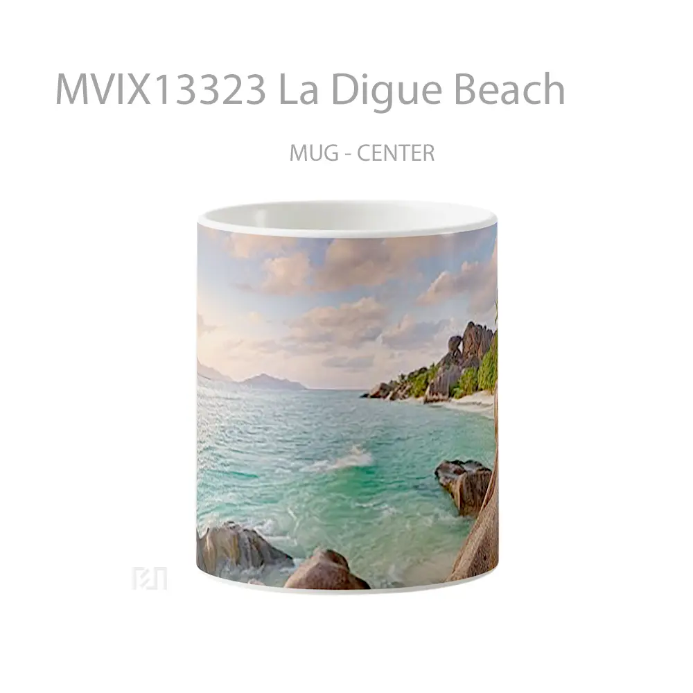 Mug La Digue Beach Gelas Pemandangan Alam