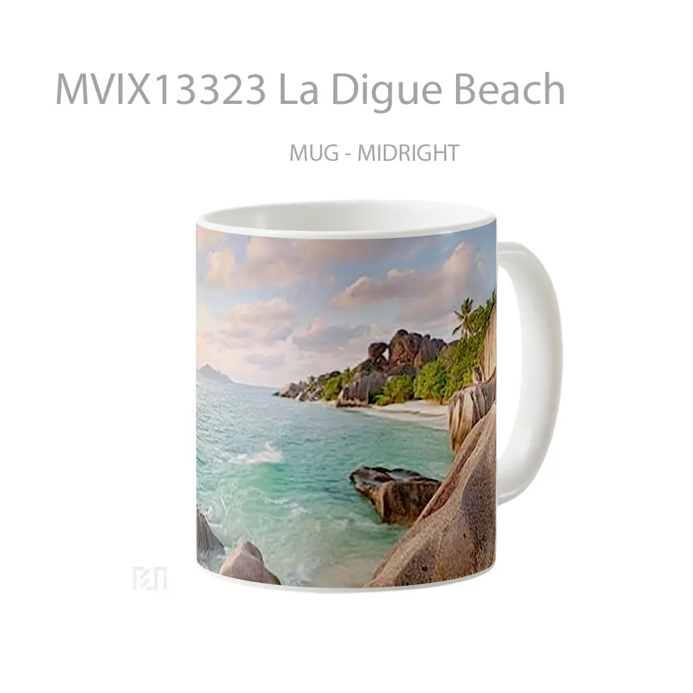 Mug La Digue Beach Gelas Pemandangan Alam - All-side / Desain