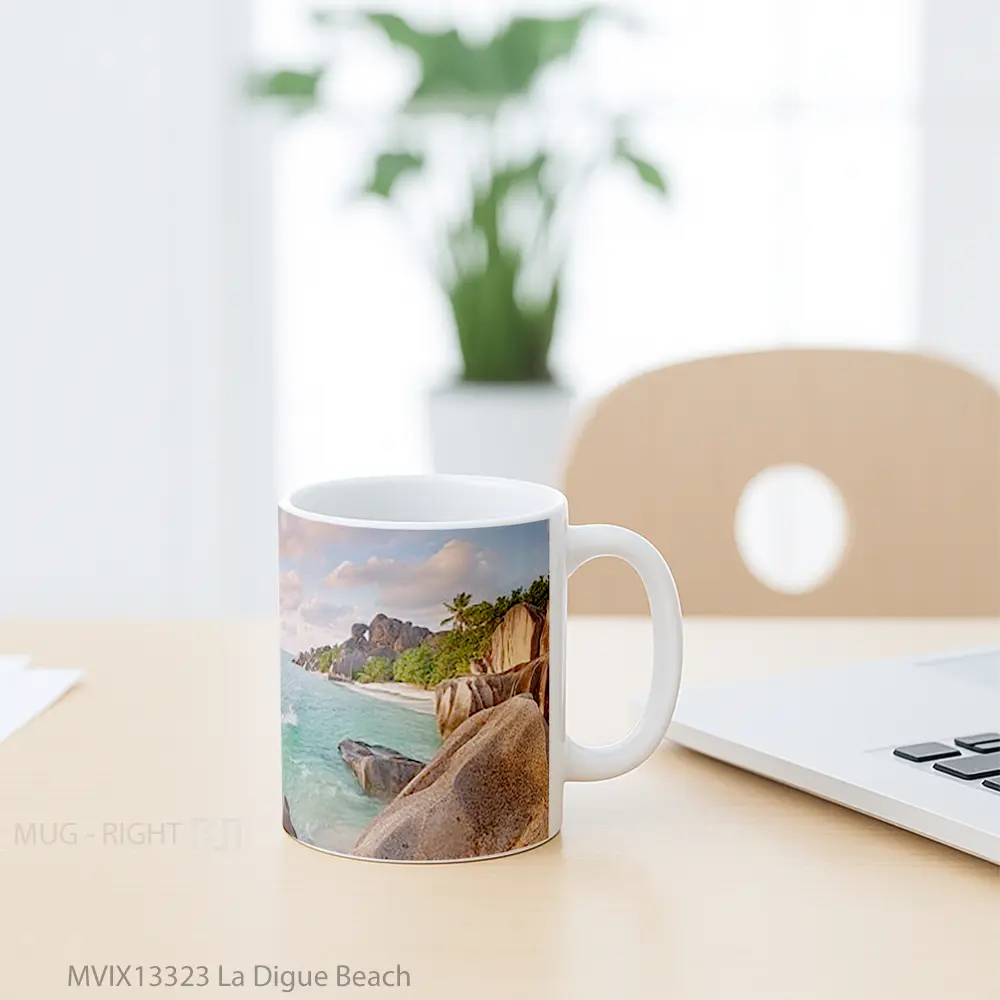 Mug La Digue Beach Gelas Pemandangan Alam - All-side / Desain