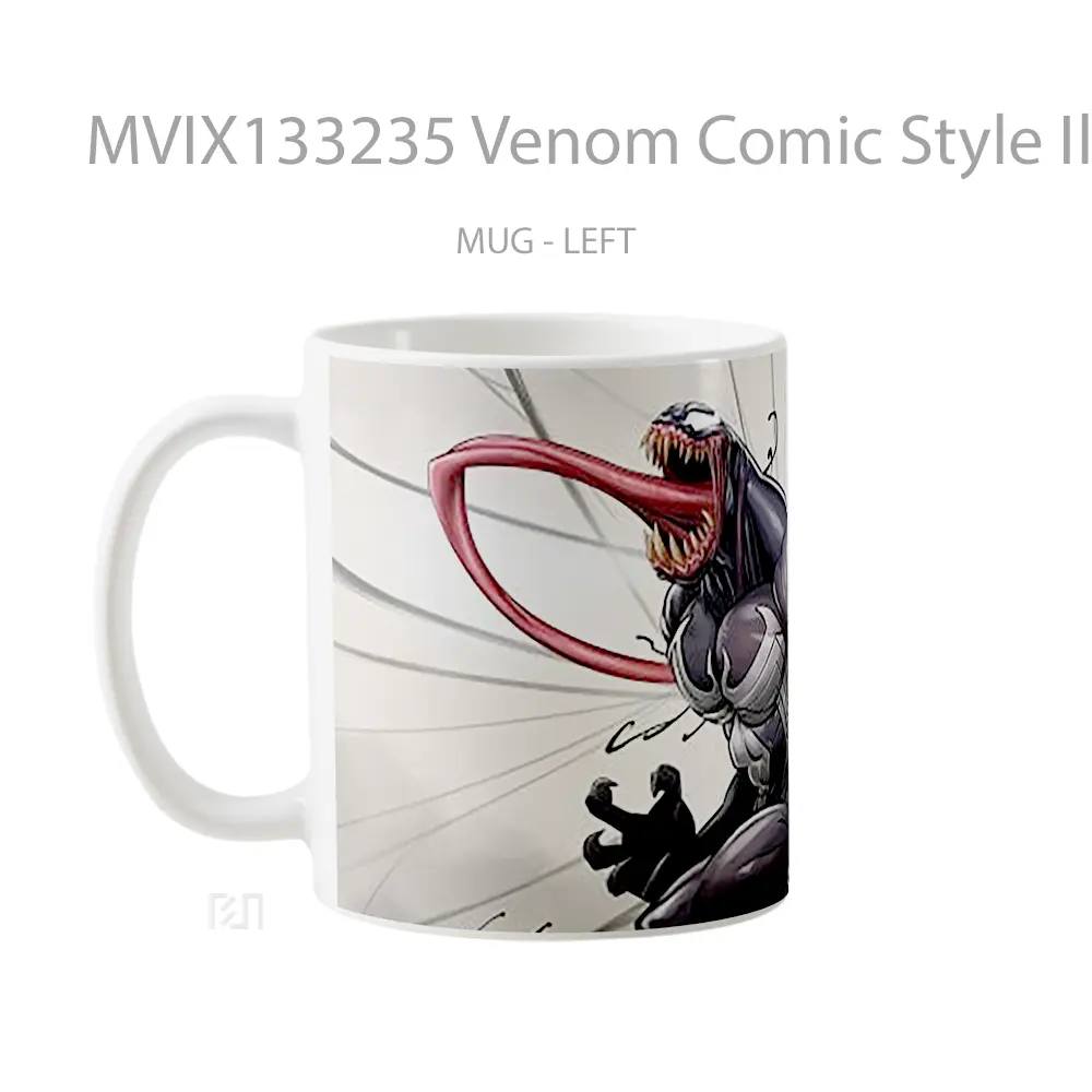 Mug Venom Comic Style Illustration Gelas Superhero - All-side / Desain
