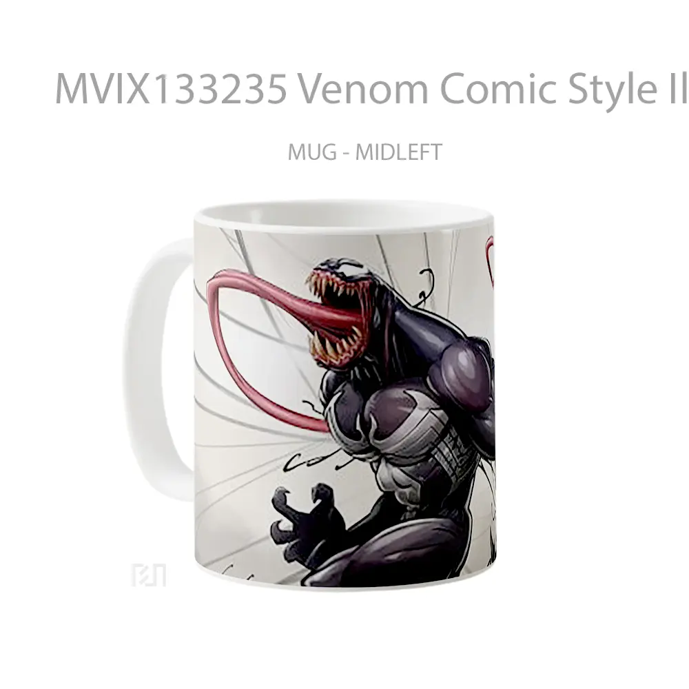 Mug Venom Comic Style Illustration Gelas Superhero - All-side / Desain