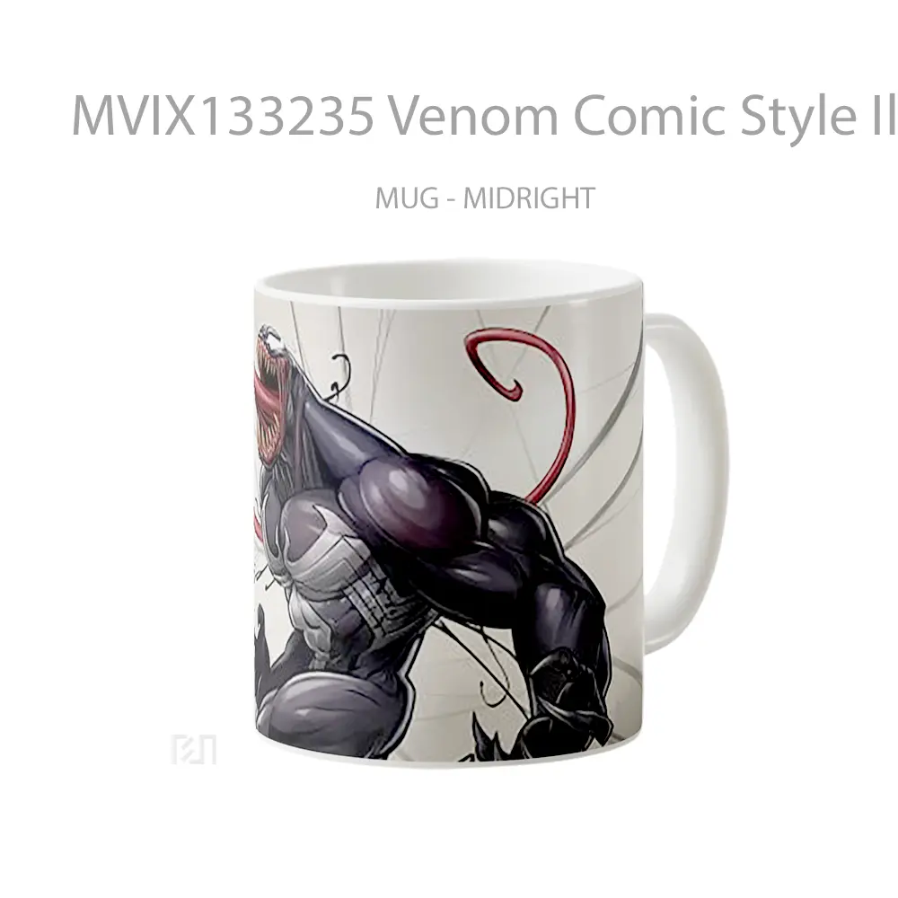 Mug Venom Comic Style Illustration Gelas Superhero - All-side / Desain