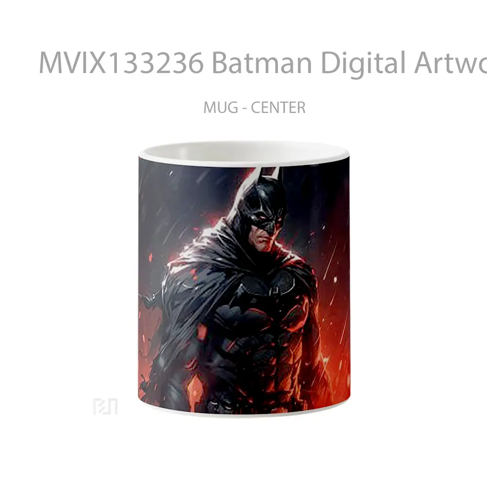 Mug Keramik Premium SNI - Mug Batman Digital Artwork Gelas Superhero