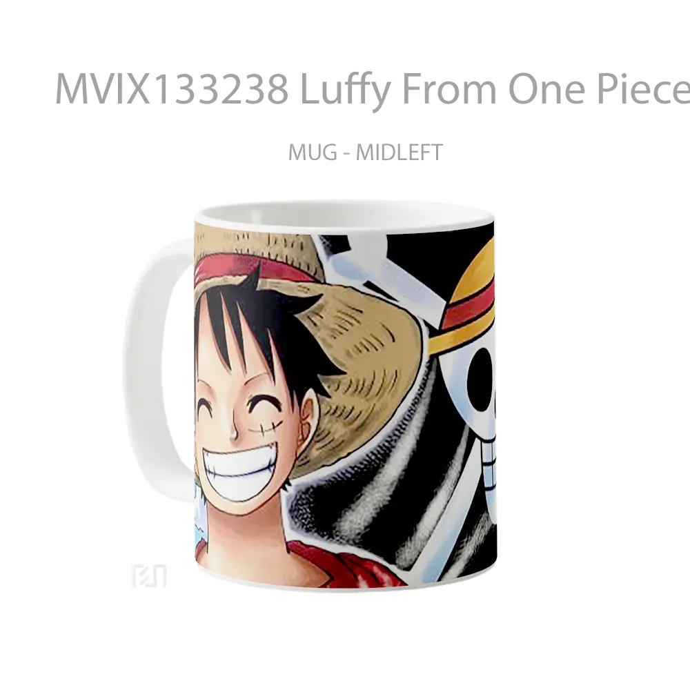 Mug Luffy From One Piece V8 Cangkir Anime - All-side / Desain