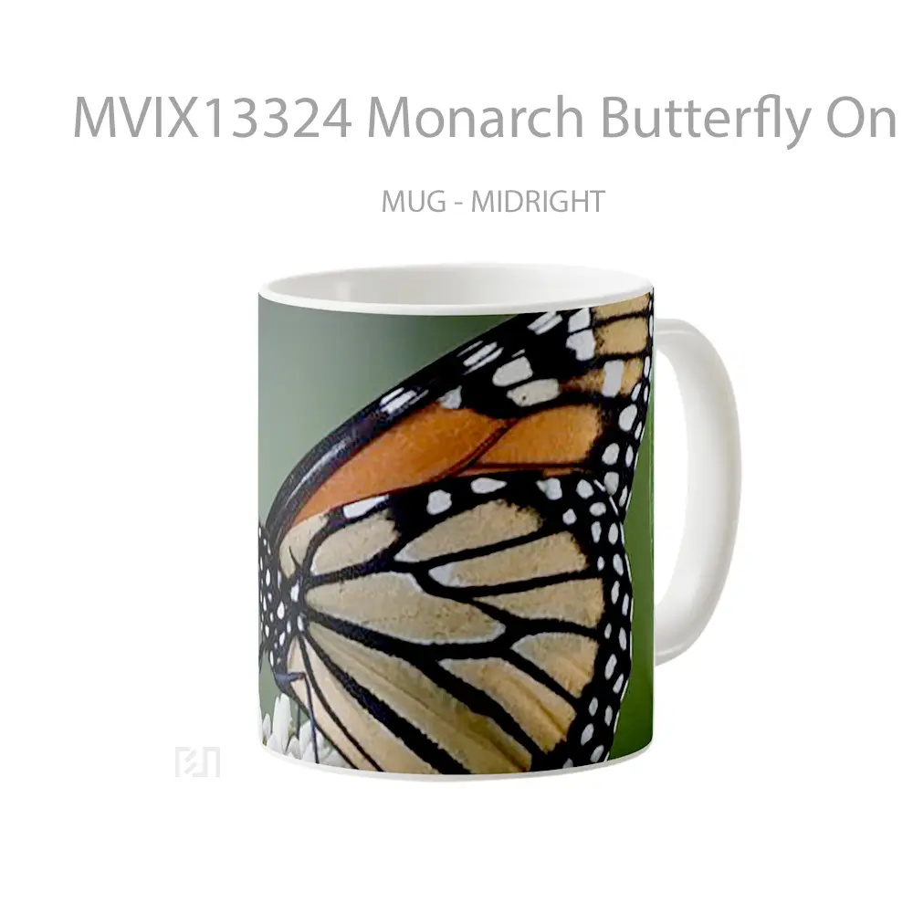 Mug Monarch Butterfly On Flowers Gelas Hewan Lucu - All-side / Desain