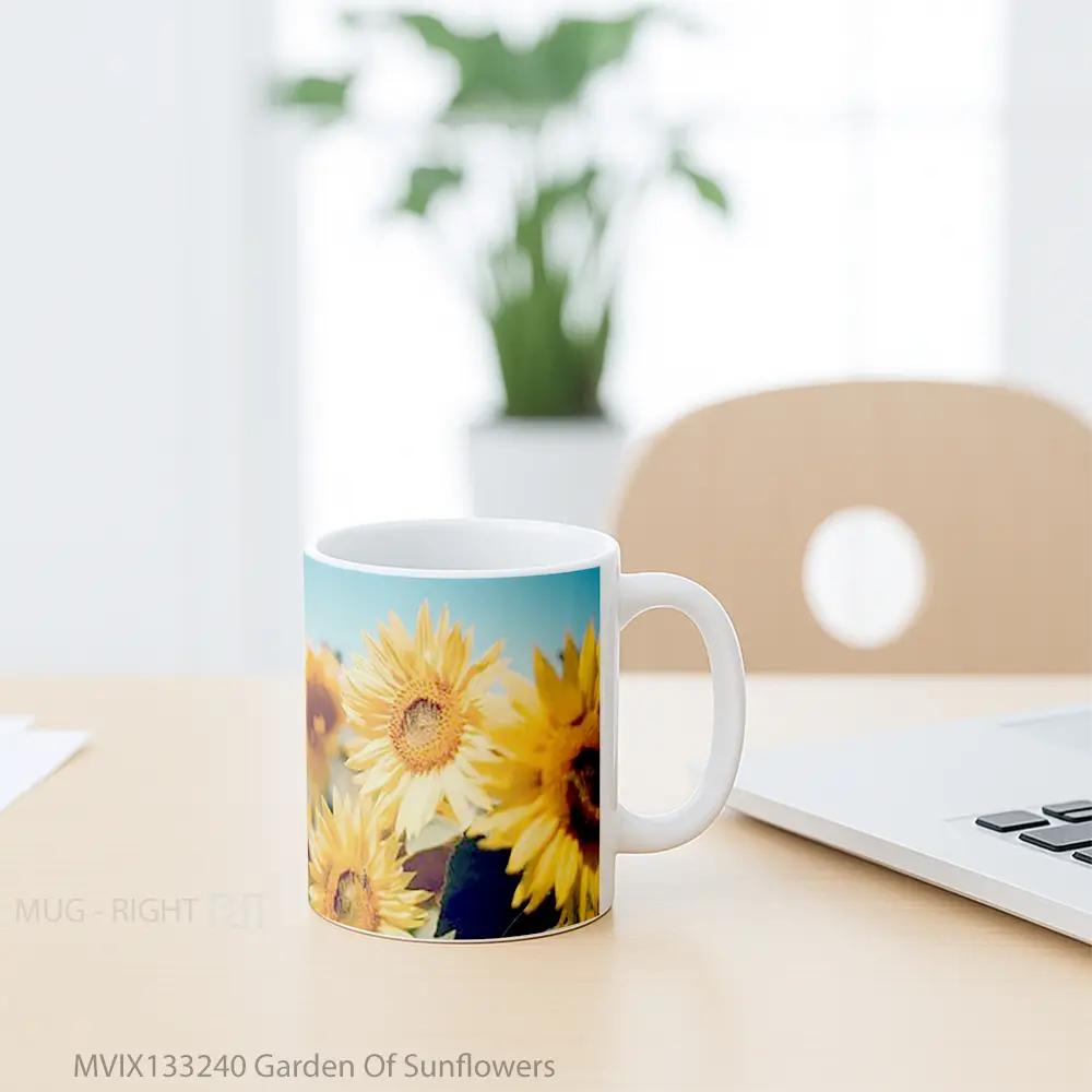 Mug Garden Of Sunflowers Gelas Pemandangan Alam - All-side / Desain