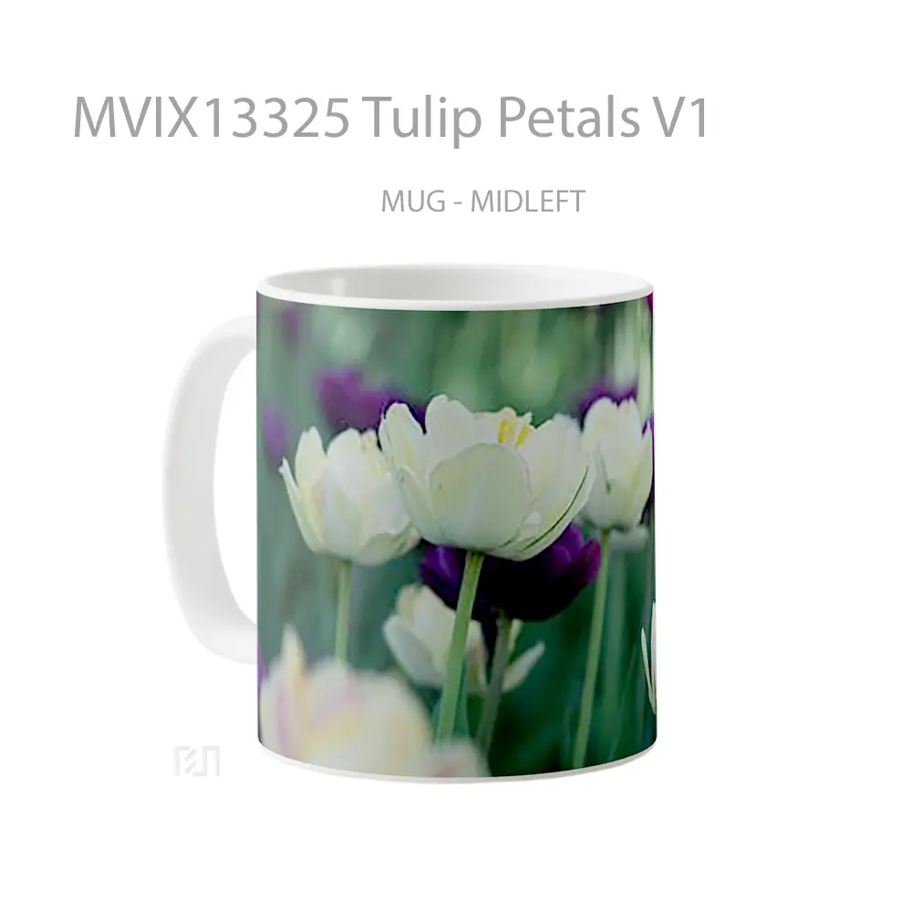 Mug Tulip Petals V1 Gelas Keramik Unik - All-side / Desain