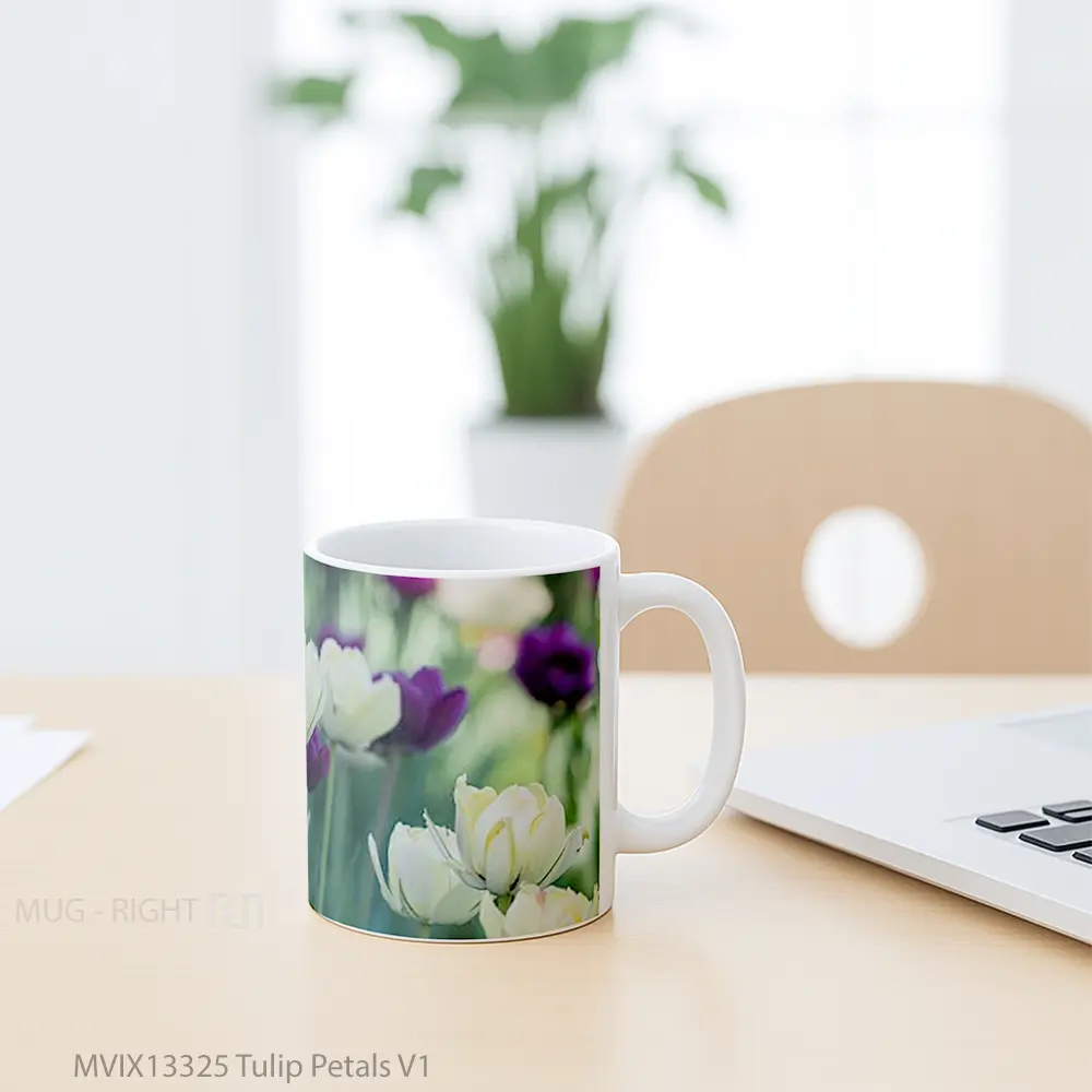 Mug Tulip Petals V1 Gelas Keramik Unik - All-side / Desain
