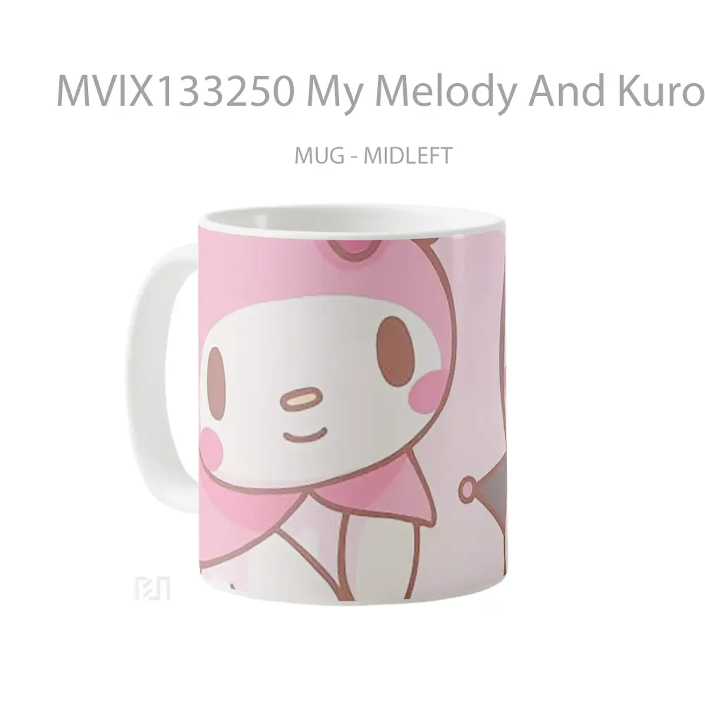 Mug My Melody And Kuromi Gelas Keramik Unik - All-side / Desain