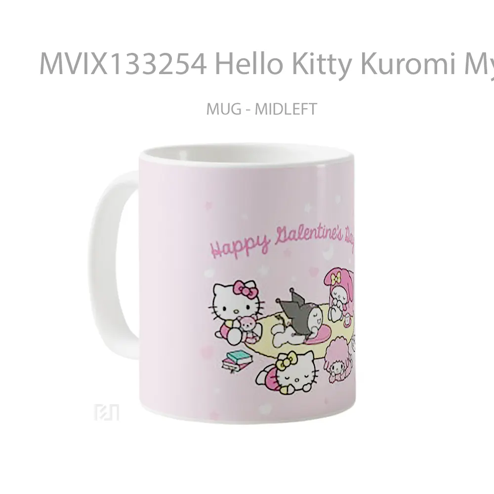 Mug Hello Kitty Kuromi My Melody And Other Characters Gelas Keramik Unik - All-side / Desain