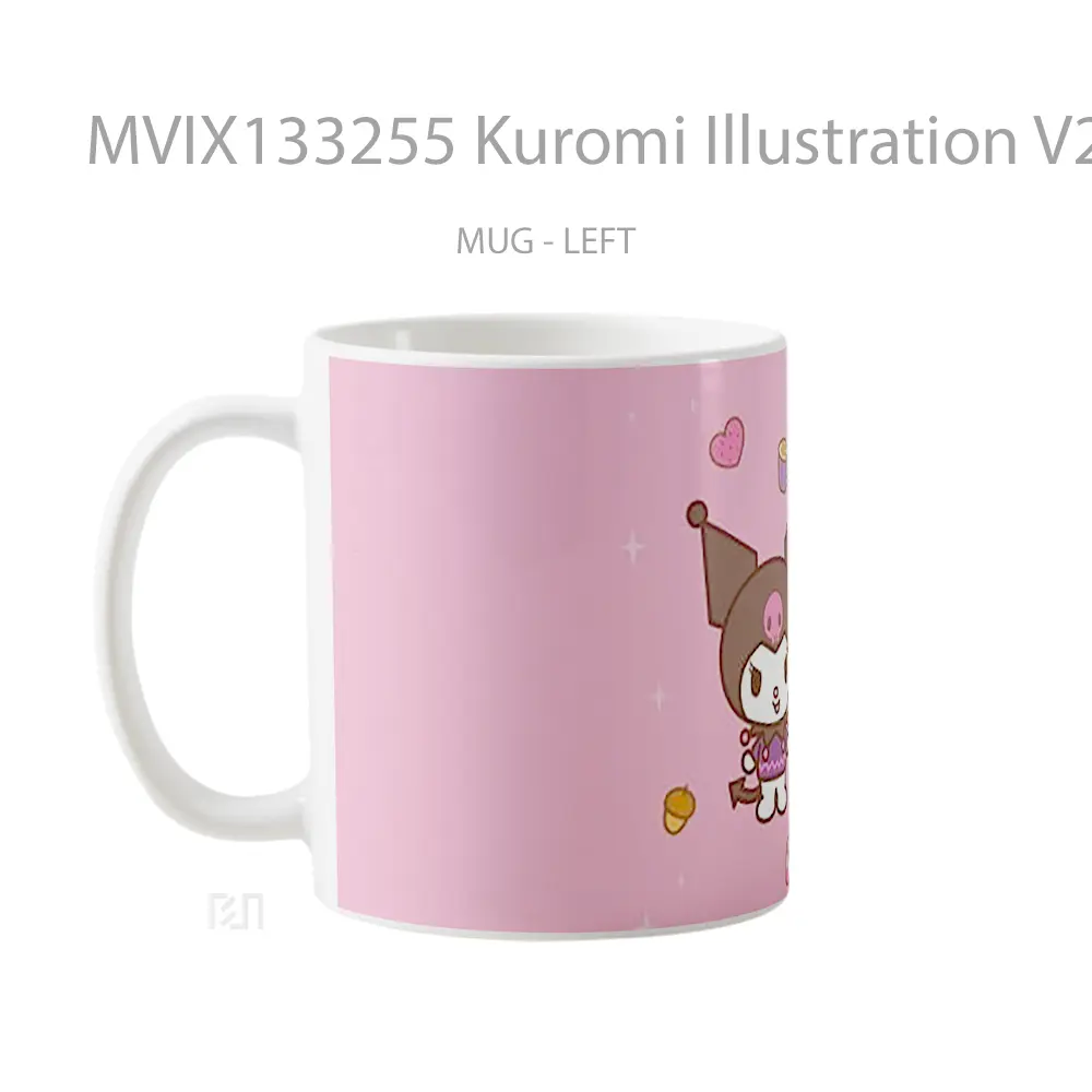 Mug Kuromi Illustration V2 Gelas Seni Modern - All-side / Desain