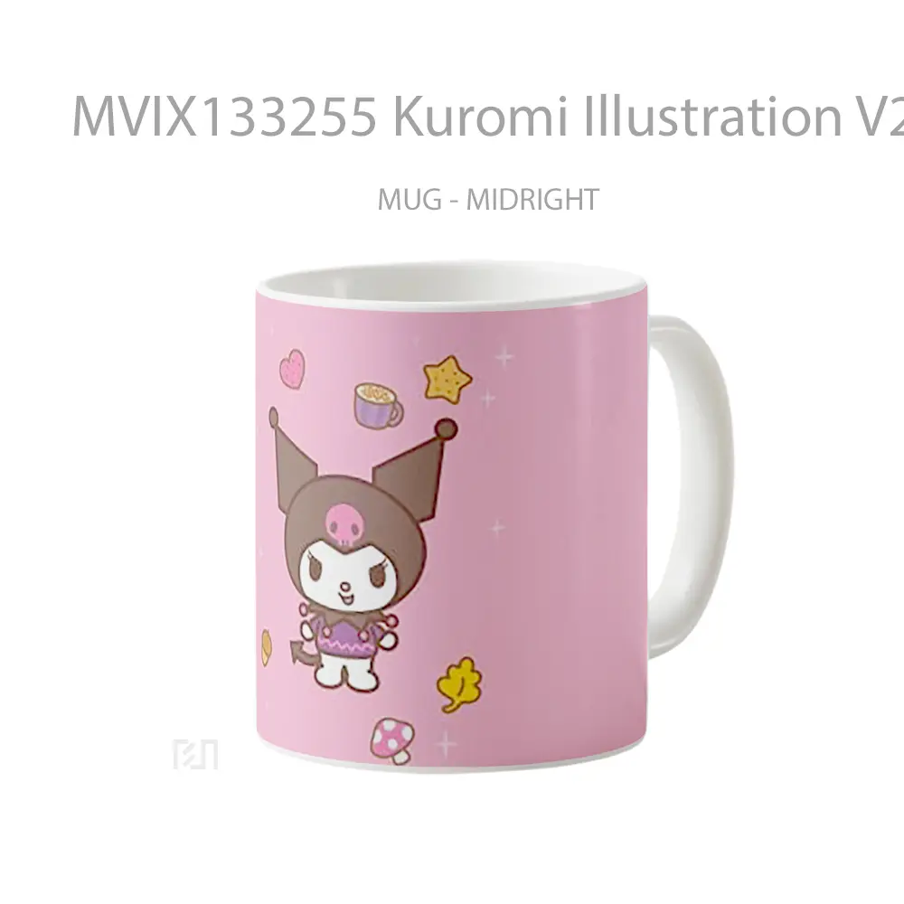 Mug Kuromi Illustration V2 Gelas Seni Modern - All-side / Desain