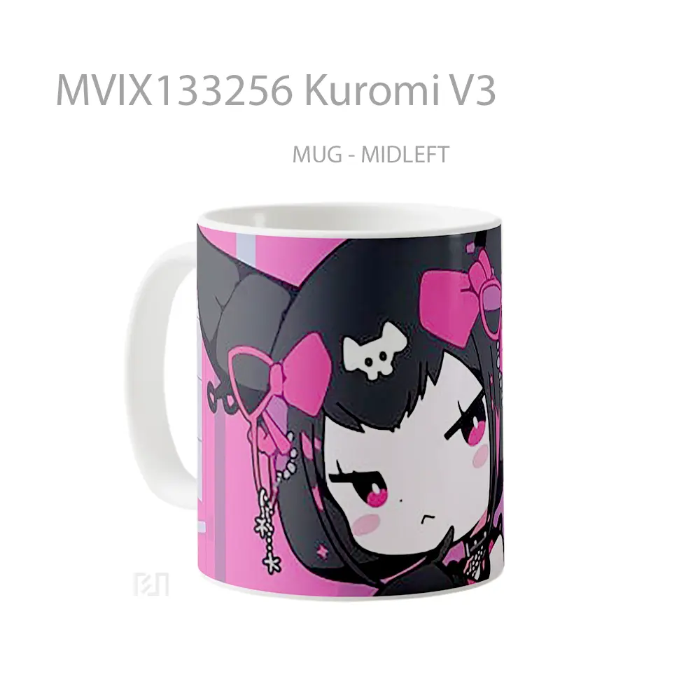 Mug Kuromi V3 Gelas Keramik Unik - All-side / Desain