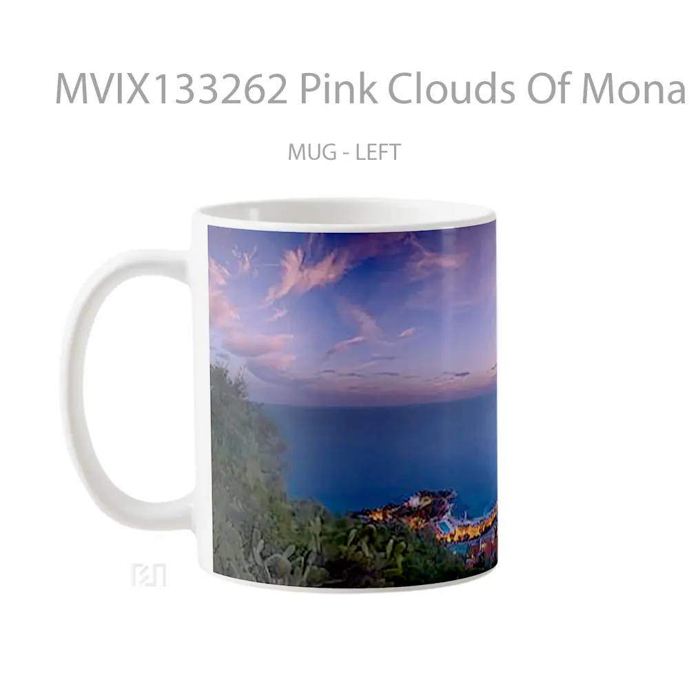 Mug Pink Clouds Of Monaco Gelas Pemandangan Alam - All-side / Desain