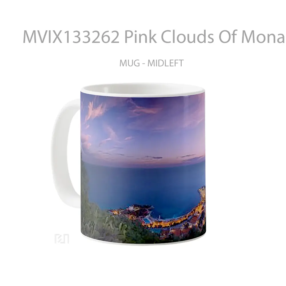Mug Pink Clouds Of Monaco Gelas Pemandangan Alam - All-side / Desain