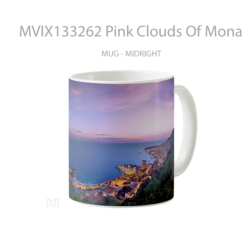 Mug Pink Clouds Of Monaco Gelas Pemandangan Alam - All-side / Desain