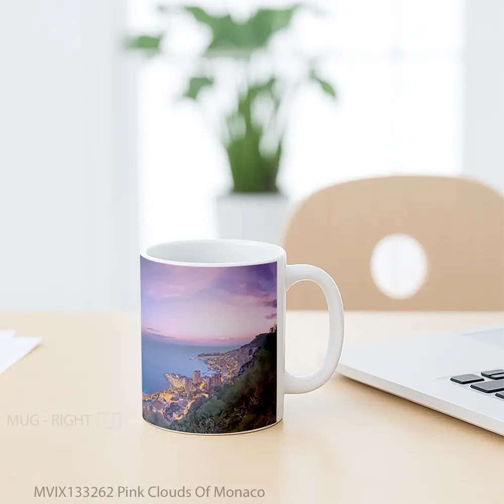 Mug Pink Clouds Of Monaco Gelas Pemandangan Alam - All-side / Desain