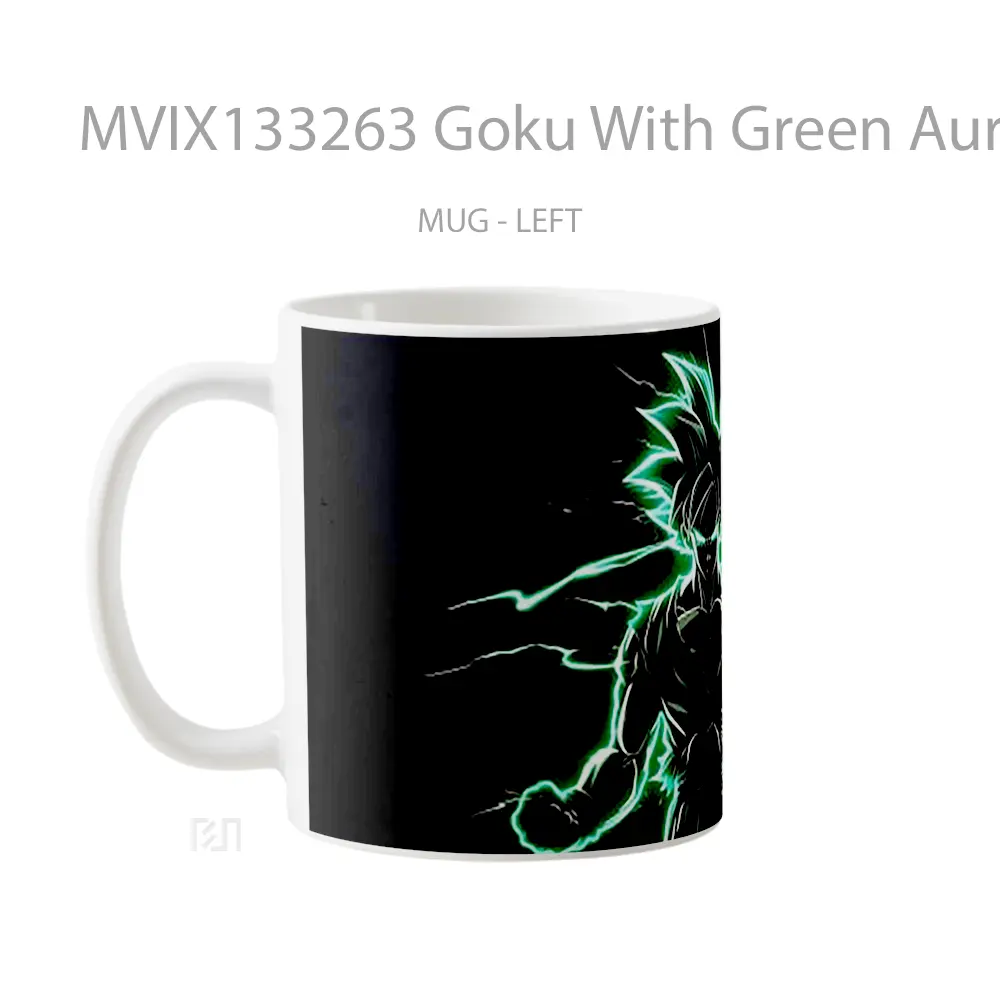 Mug Goku With Green Aura Cangkir Anime - All-side / Desain