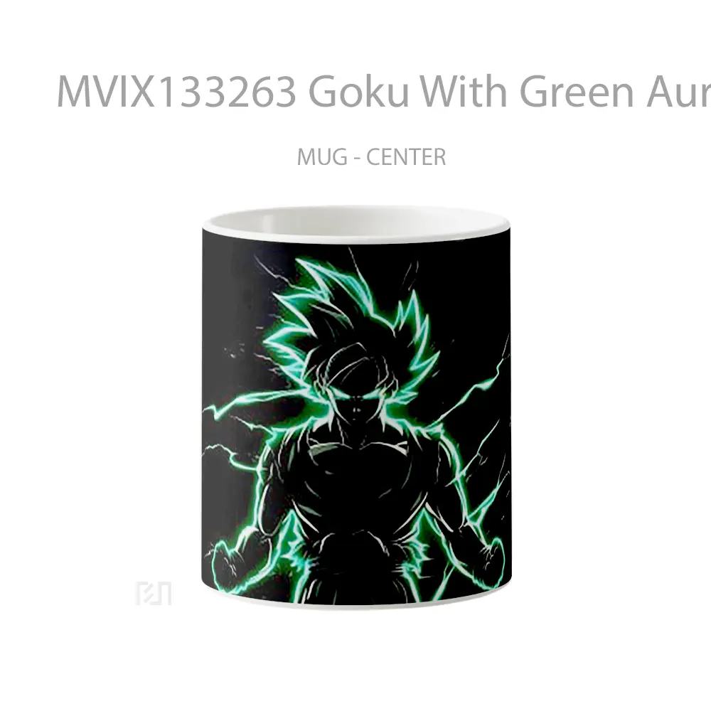 Mug Goku With Green Aura Cangkir Anime