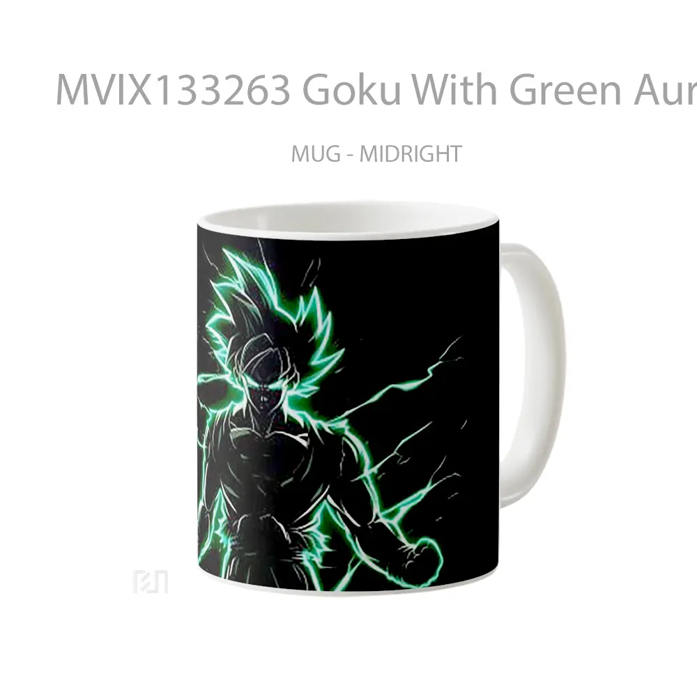 Mug Goku With Green Aura Cangkir Anime - All-side / Desain