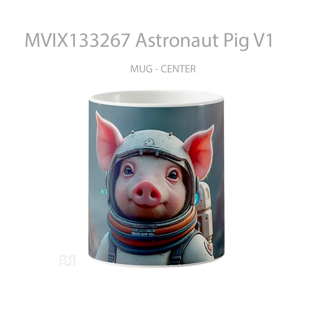 Mug Astronaut Pig V1 Gelas Hewan Lucu