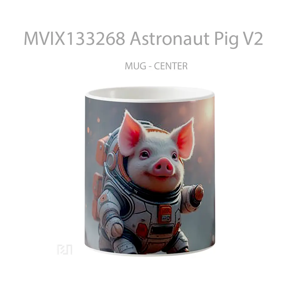 Mug Astronaut Pig V2 Gelas Hewan Lucu