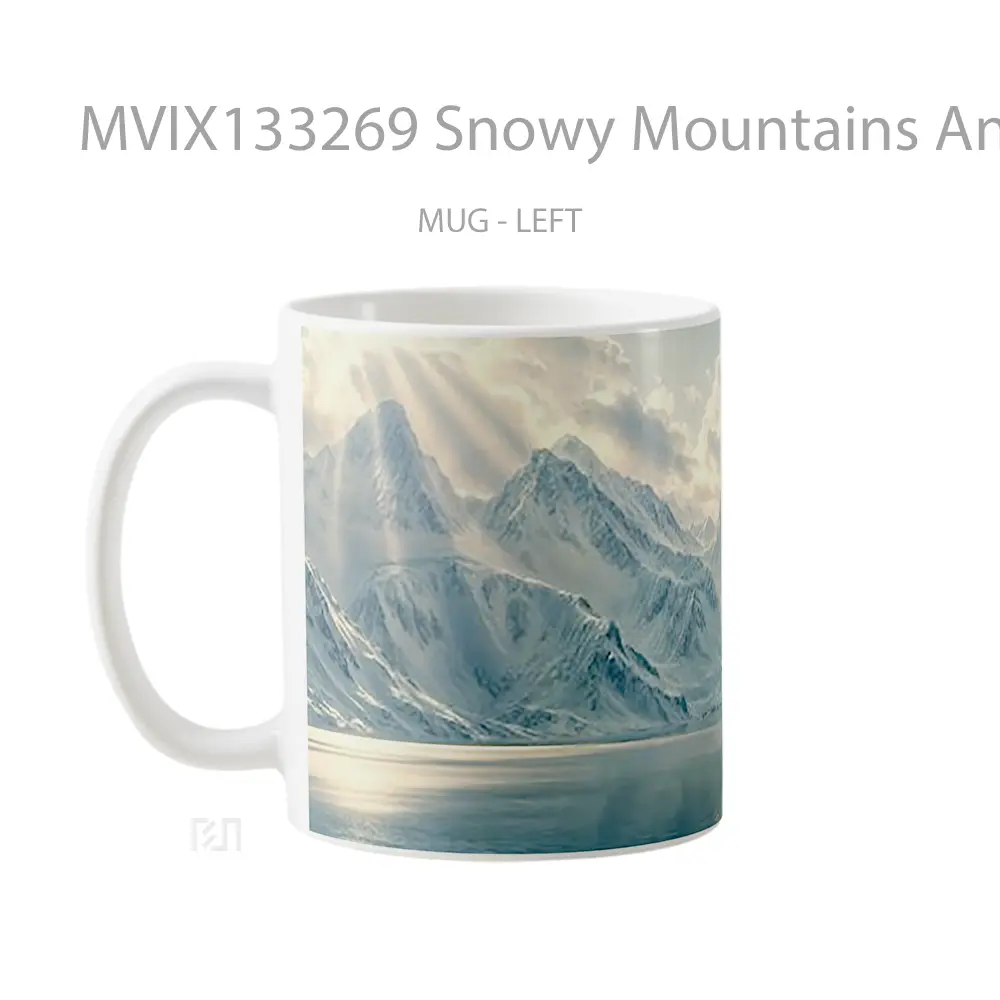 Mug Snowy Mountains And A Lake V1 Gelas Pemandangan Alam - All-side / Desain